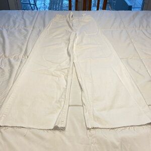 Subdued Super Wide Leg White Jeans